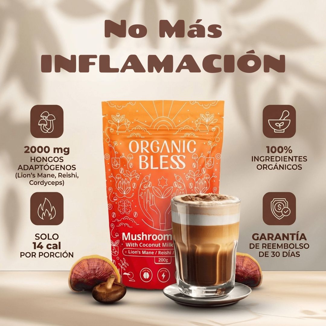 Organic Bless | Café de Hongos Instantáneo con MCT y Energía Natural