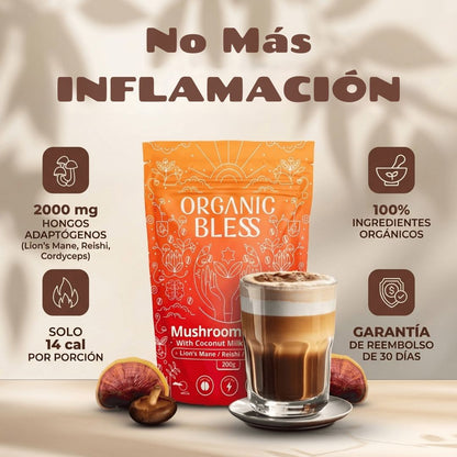 Organic Bless | Café de Hongos Instantáneo con MCT y Energía Natural