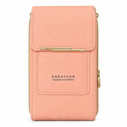 Bolso portacelular palo de rosa, vista frontal