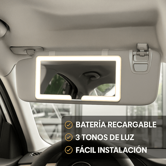 💡 Espejo LED de Maquillaje para Carro – Recargable & de Lujo 💄🚗 - Golden Group Enterprise