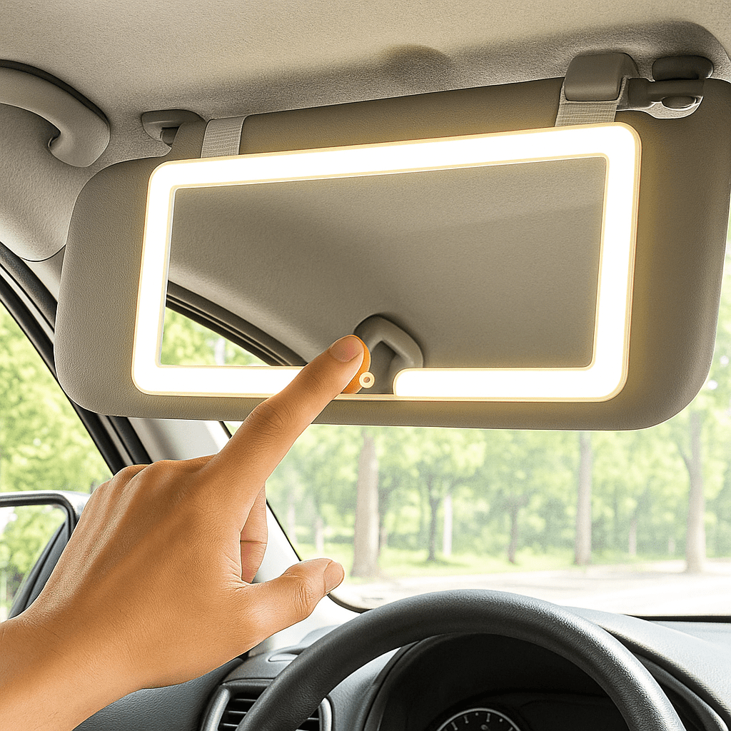 💡 Espejo LED de Maquillaje para Carro – Recargable & de Lujo 💄🚗 - Golden Group Enterprise