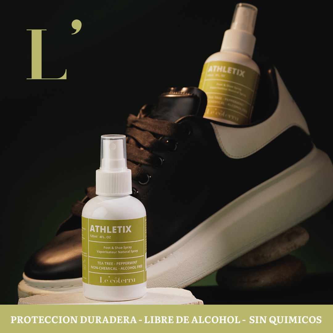 Athletix de Le'côterra aplicado en tenis, protección duradera sin alcohol