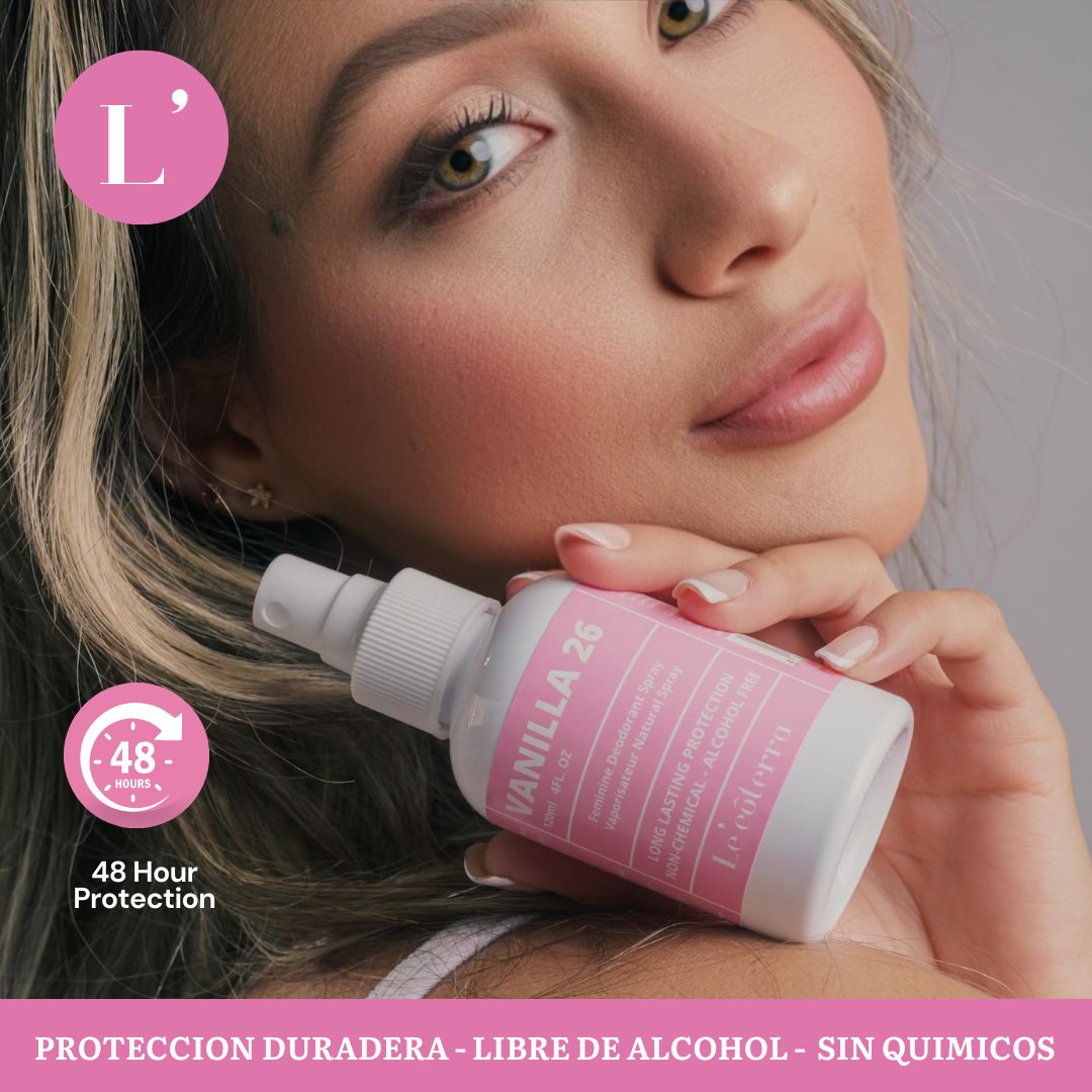 Vanilla 26 de Le'côterra, protección duradera libre de alcohol, 48 horas de frescura