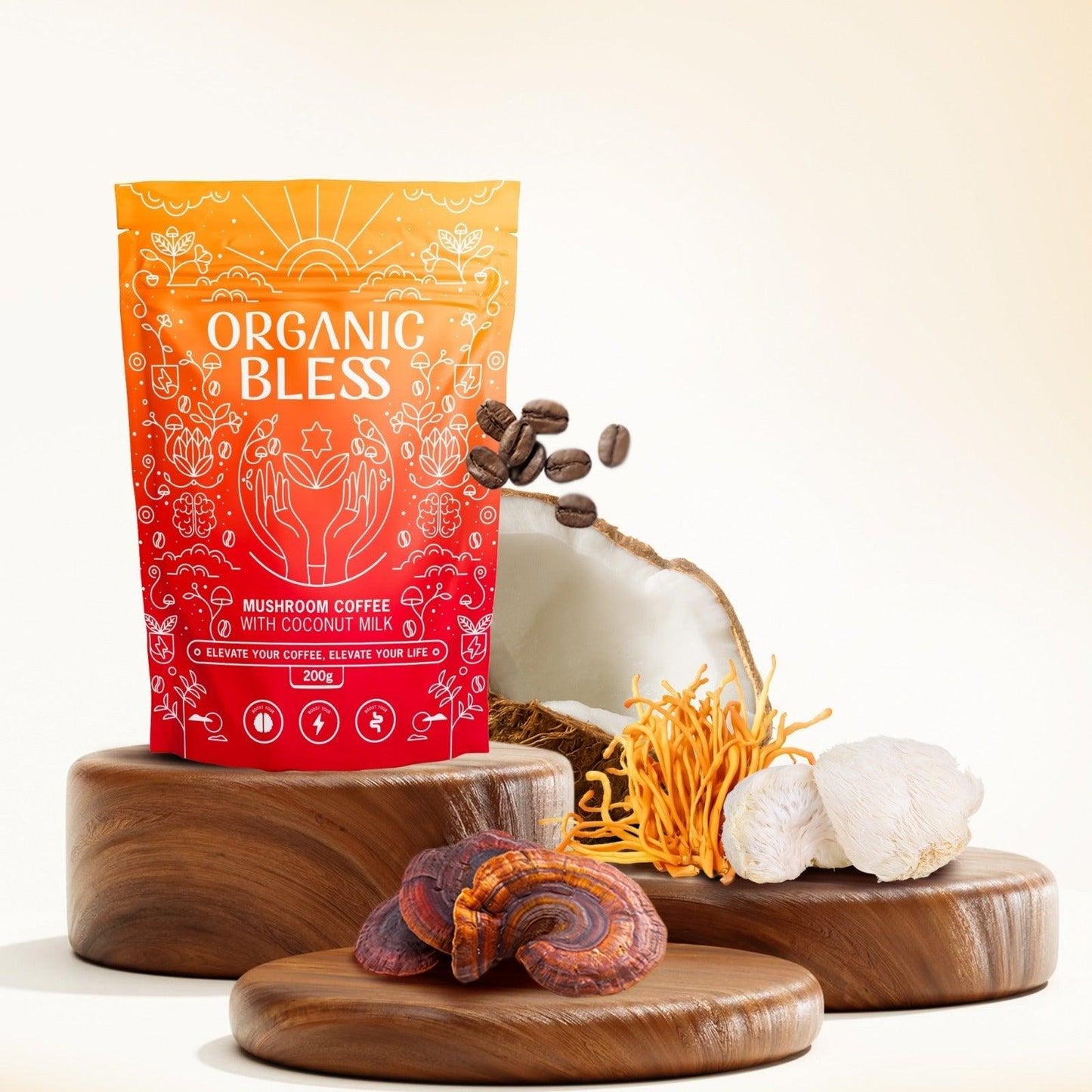 ORGANIC BLESS - CAFE DE HONGOS INSTANTANEO - Golden Group Enterprise