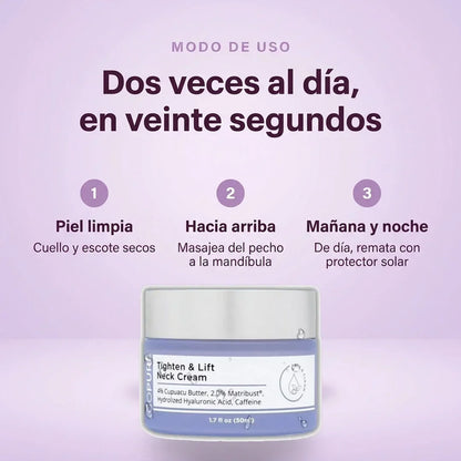 Modo de uso de la crema reafirmante de cuello y escote