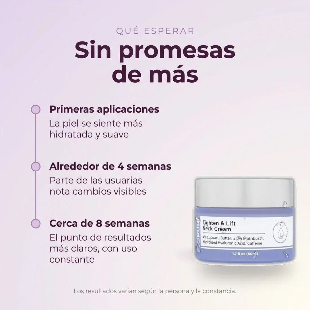 Qué esperar semana a semana con la crema reafirmante de cuello