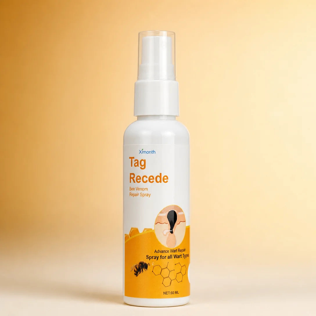 Tag Recede, spray con veneno de abeja, packshot de estudio