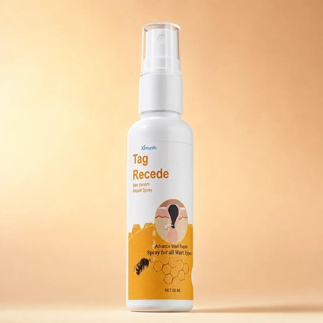 Tag Recede, spray con veneno de abeja, packshot de estudio